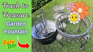 #211 Trash to Treasure Garden Fountain Easy DIY! No Resin Today!