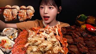 SUB)레전드 해산물포차 오픈! 게구이 왕새우 전복버터구이 LA갈비 바위굴 먹방 역대급 행복했던 날🫠 Seafood Mukbang Asmr