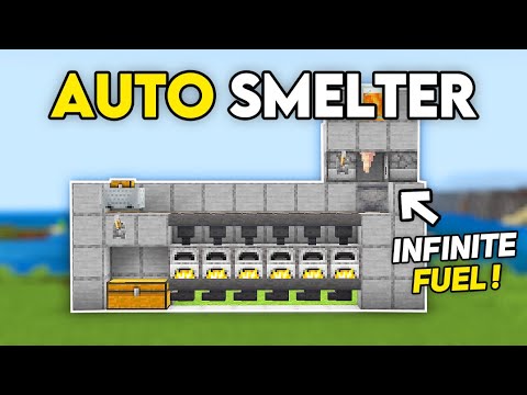 EASY AUTO SUPER SMELTER (Infinite Fuel) in 1.21 Minecraft Bedrock !