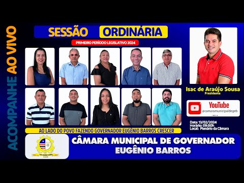 03/05/2024 - Sessão Ordinária da Câmara Municipal de Governador Eugênio Barros