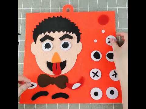 DIY Emotion Puzzle Toys Creative Non-woven Facial Expression Stickers Kids Educational Learning Toys