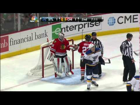 Ian Cole wrist shot goal 1-1 St. Louis Blues vs Chicago Blackhawks Dec 3 2014 NHL