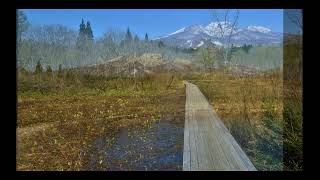 残雪の妙高山・いもり池：赤倉周辺散歩