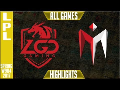 LGD vs IMay Highlights All Games - LPL Spring 2017 W9D4 - LGD vs IM All Games