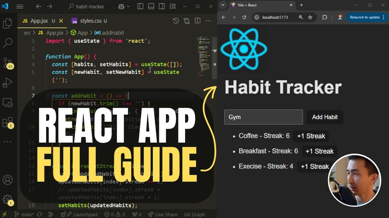 Complete React Tutorial 2025: Build Your OWN App!