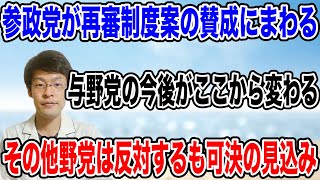 【再審査制度が可決へ！】参政党が、党の附則案を取り入れてもらい修正案の「賛成」に加わった❗️