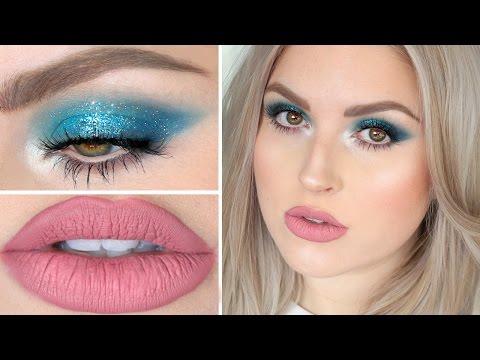 Flirty Teal Glitter & Matte Lips! ♡ Shaaanxo Makeup Tutorial