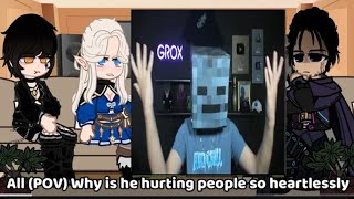[NTR] Bad ending party React to Lihanas GROX 1,000,000 Villager MANHUNT| Minecraft gacha reacts