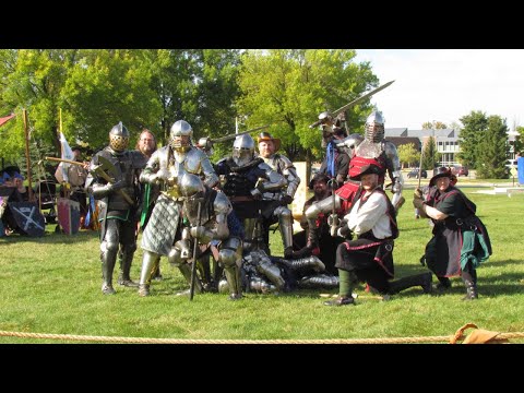 Her Majesty's Royal Guard at the GVSU Renaissance Fair. Knights in full armor combat.