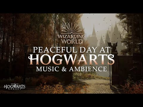 Peaceful Day at Hogwarts |  Harry Potter Music & Ambience, Full Day/Night Cycle, Hogwarts Legacy