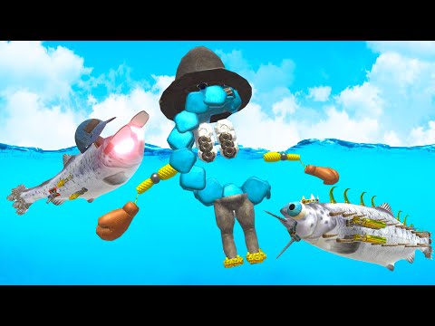 We Created Epic Battle Salmon and the Ultimate Ctop in Animal Revolt Battle Simulator Multiplayer!