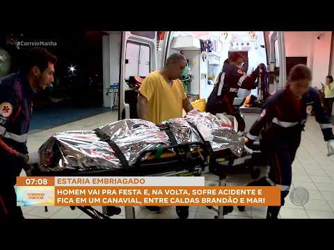 Homem vai pra festa e, na volta, sofre acidente e fica em um canavial, entre Caldas Brandão e Mari