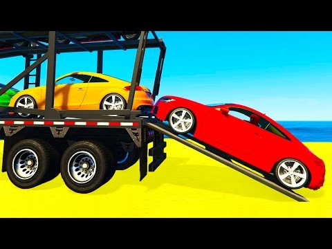 Fun SMALL Cars Transportation for Kids and Spiderman Cartoon w Colors for Children Nursery Rhymes
