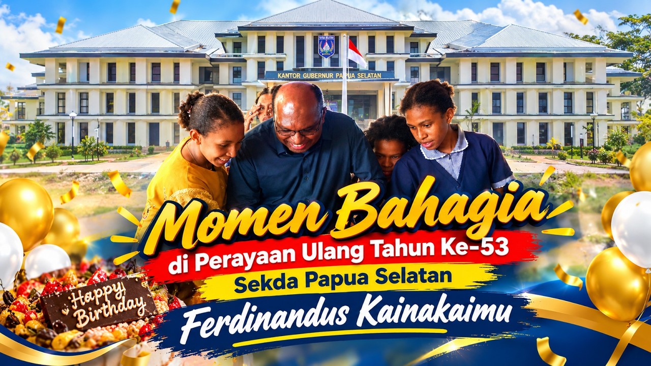 Momen Bahagia di Perayaan Ulang Tahun Ke-53 Sekda Papua Selatan Ferdinandus Kainakaimu