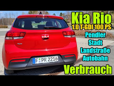 Real-Verbrauch Kia Rio 1.0 T-GDI 100 PS MT6 MJ 2022 Pendler - Stadt - Landstraße & Autobahn POV