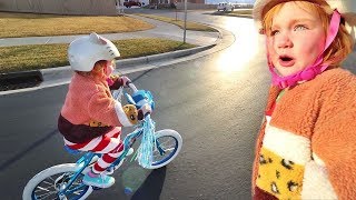 Adley Learns to Ride a BIG KID BIKE!! What we do AFTER Christmas &amp; Favorite Family Memories of 2019