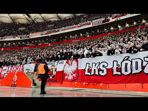 Fanatyczny zorganizowany doping na Narodowym podczas meczu Polska - Holandia (14.11.2025)