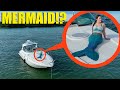 Drohne Filmt Echte Kleine Meerjungfrau Die Auf Unser Boot Springt