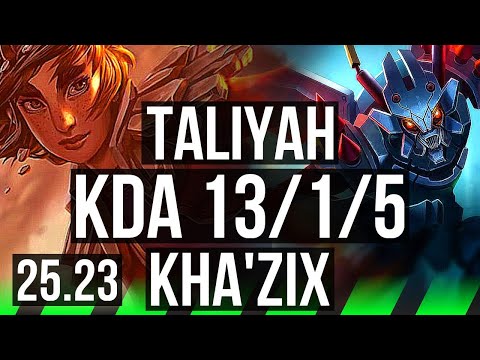 TALIYAH vs KHA'ZIX (JGL) | 13/1/5, Legendary | KR Master | 25.23