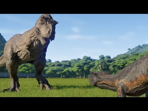 T-Rex(Modified) VS I-Rex, I-Raptor, Spinosaurus, Carnotaurus and Allosaurus - JWE