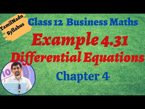 12th Business Maths | Example 4.31 | Differential Equations |வகைக்கெழுச்சமன்பாடுகள்
