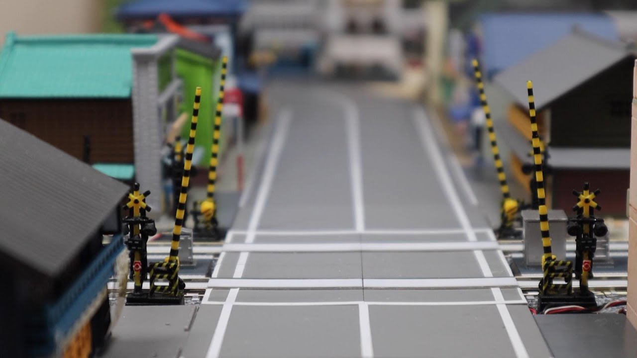 シン・自動踏切遮断器とバスコレ走行システムVol6　小型駅・対向式ホーム