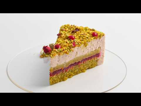 Torta Mousse alla Rosa, Lampone e Pistacchio — Un Entremet Contrastante, Senza Zuccheri Aggiunti