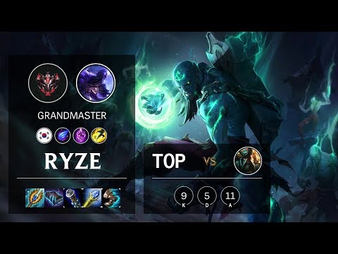 Ryze Top vs Gangplank - KR Grandmaster Patch 10.9