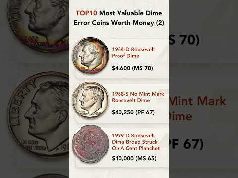 TOP 10 Most Valuable Dime Error Coins Worth Money (2) #coin  #dimes  #coincollecting  #treasurehunt