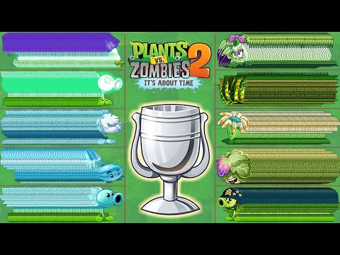 PvZ 2 Plant Battelz - 50 BLUE Plants vs 50 GREEN Plants vs Zombies Max Level - Who is the best?