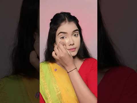 Saraswati Puja Anjali Makeup Look 2022 | Daytime Yellow Saree with Black Kohi Eyes | #shorts