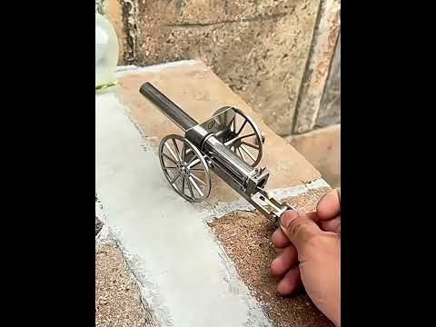 Mini Cannon Firing Experience #CannonTest #SmallCannon #CannonExperiment #MiniWeapon