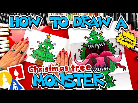 How To Draw A Christmas Tree Monster Folding Surprise