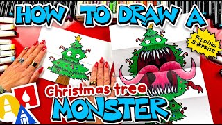 How To Draw A Christmas Tree Monster Folding Surprise