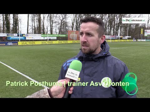 Asv Dronten-trainer Patrick Posthuma na de 4-2 overwinning op SV Lelystad'67