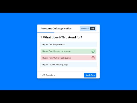Create a Quiz App with Timer using HTML CSS &...