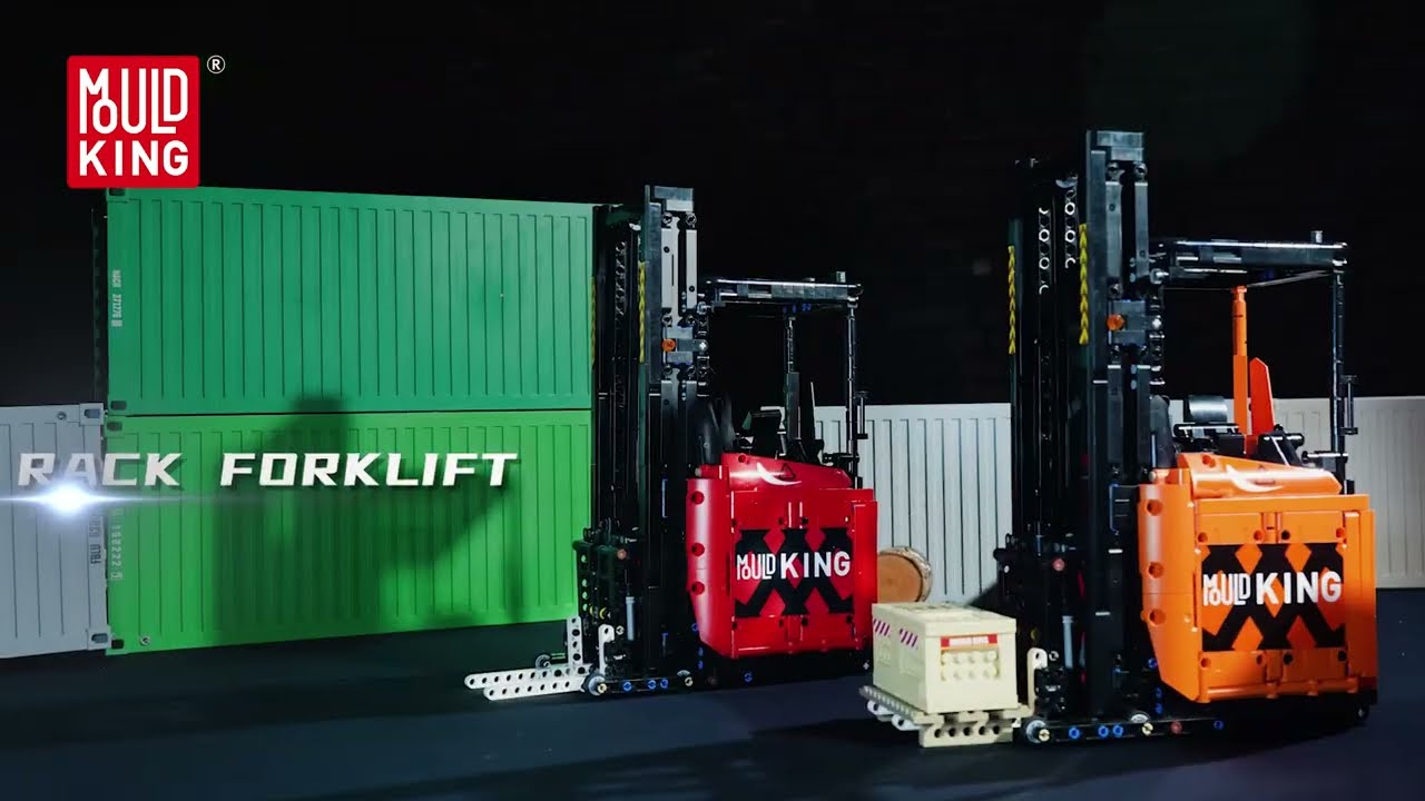 Mould King 17041 Schubmaststapler Baumaschinen-Modell rot