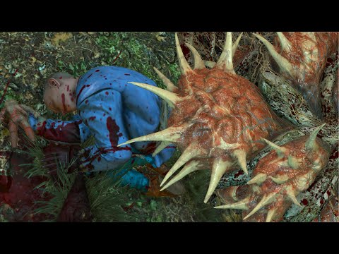 Dead kid above Whispering Hillock Cave and asking the Tree spirit about it - Witcher 3