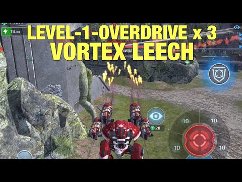 Vortex Leech with 3 x Level-1-Overdrive Fun Gameplay | War Robots F2P Champion League