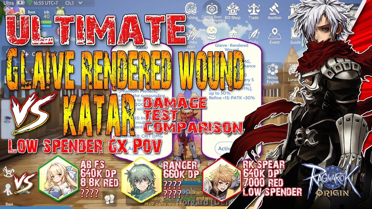 ROO GX Ultimate Glaive & Katar weapon build test dmg comparison Low Spender POV