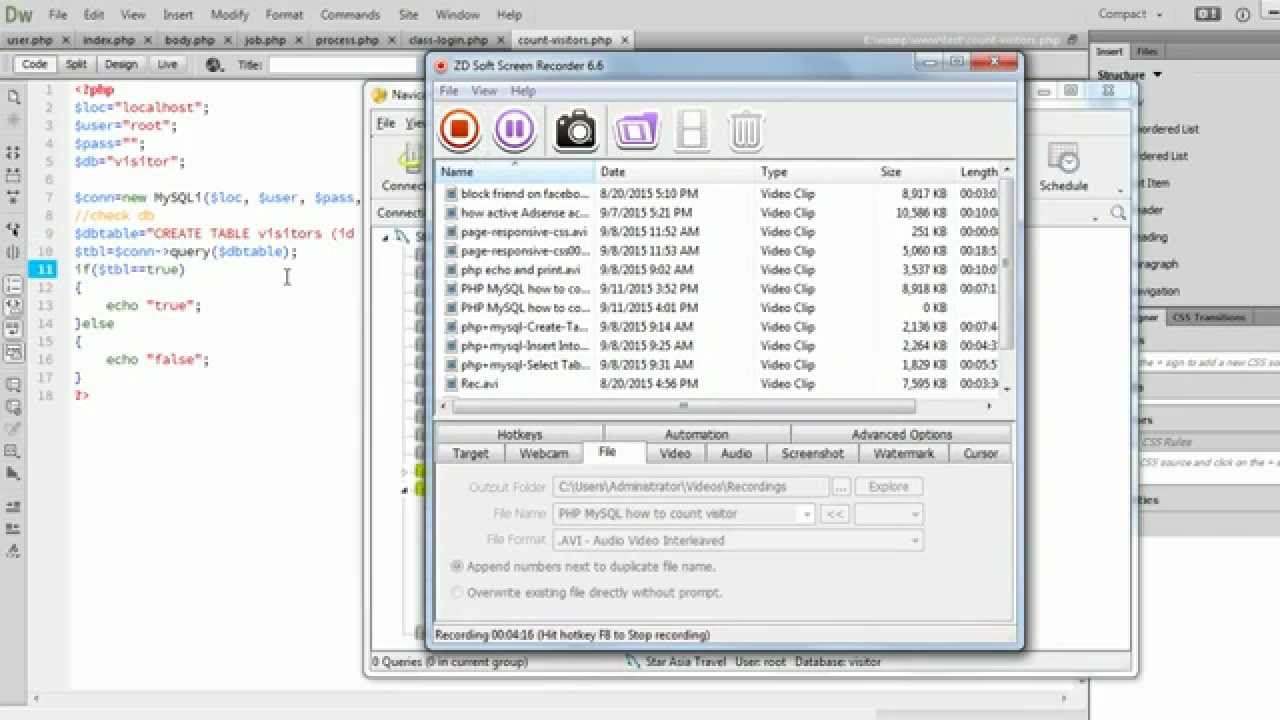 PHP MySQL how to count visitor