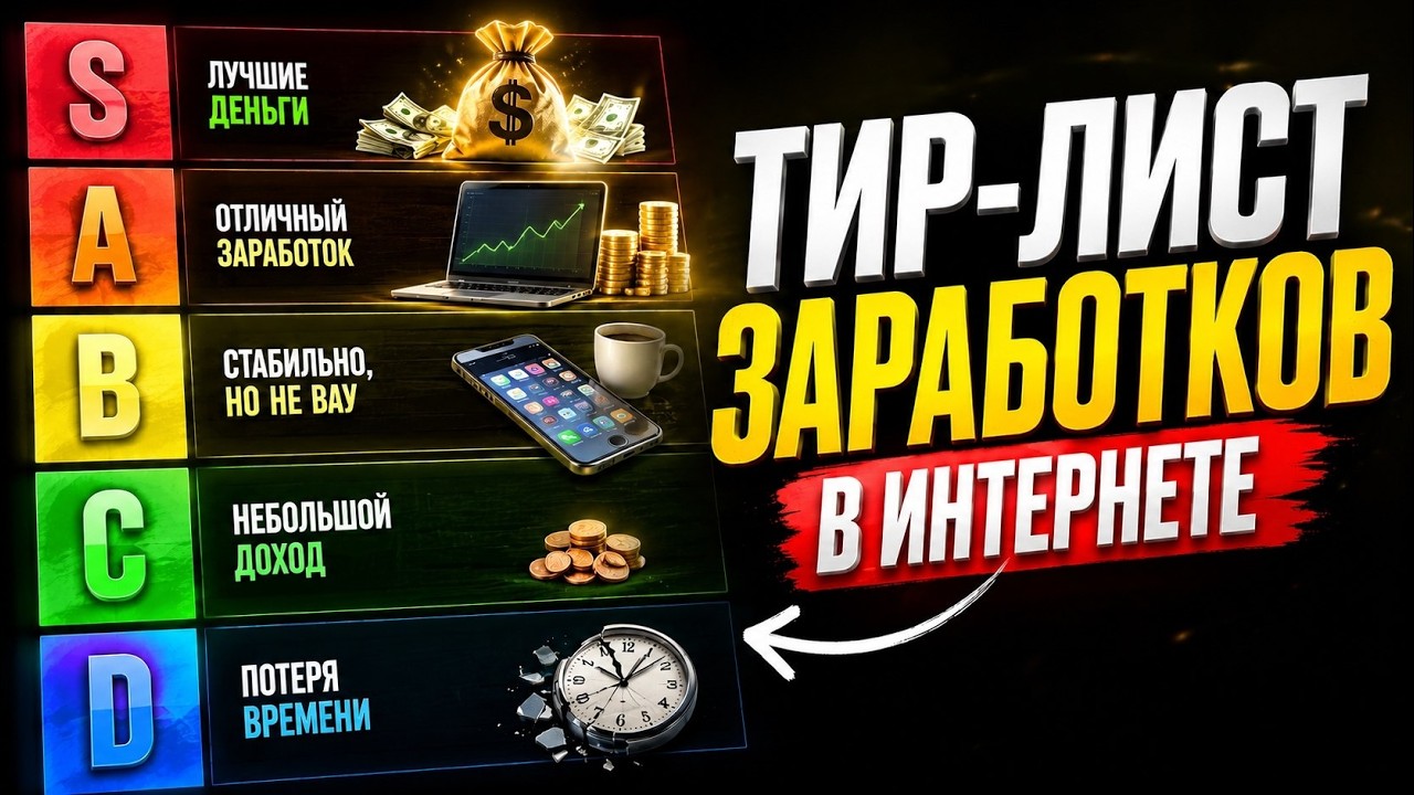 Я ЛИЧНО ПРОВЕРИЛ ВСЕ СПОСОБЫ ЗАРАБОТКА В ИНТЕРНЕТЕ И СДЕЛАЛ ТИР-ЛИСТ