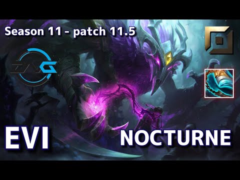 【韓国サーバー/C1】DFM Evi ノクターン(Nocturne) VS ナー(Gnar) TOP - Patch11.5 KR Ranked【LoL】