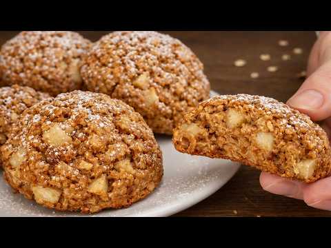 If you have 1 cup oat, just add 1 apple, the oatmeal cookies will be ready in 10 minutes!