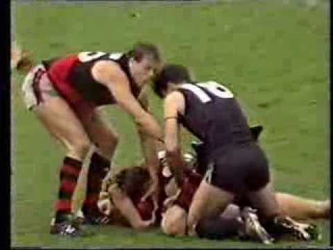 Terry Daniher's 300th game. Essendon v Carlton round 22 - 1991