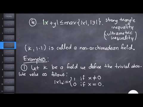 "p-adic Geometry " by Miriam Bocardo (Part. 1/4)
