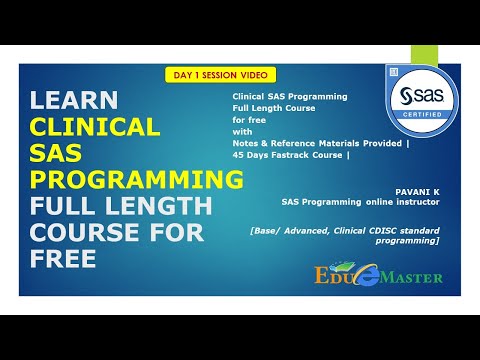 SAS Tutorial for Beginners👍Clinical SAS Programming Full Course for FREE✌️Introduction to SAS Day 1