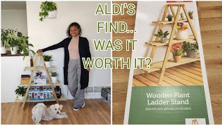 wooden plant ladder stand #aldi #cheap #finds #simple #frugalliving #aldishopping #homemaker #simple