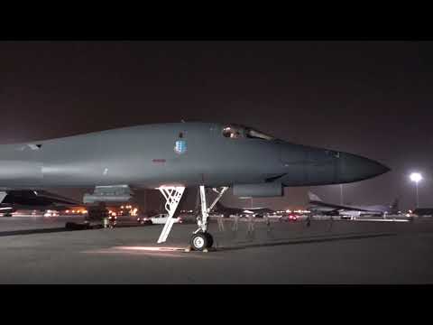 B-1 Bomber Before Launching to Strike Chemical Weapons Targets in Syria (April 13, 2018)