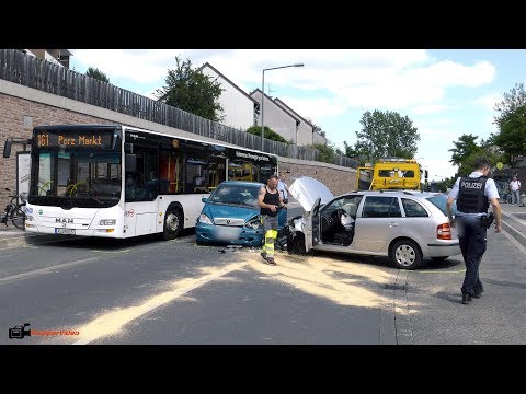 4 Verletzte bei Verkehrsunfall mit Linienbus in Köln-Porz | 17.06.2019